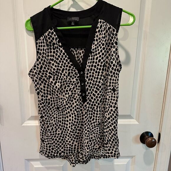 Limited medium leopard print sheer sleeveless blouse top shirt - Picture 1 of 5